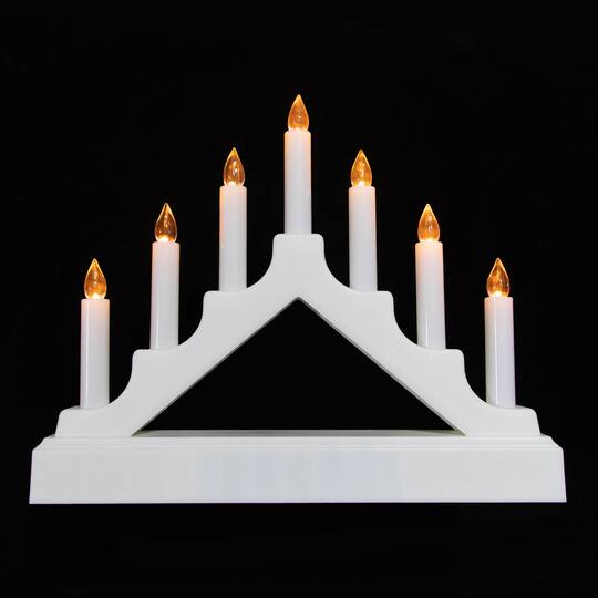 13.5" Pre-Lit LED 7-Tier White Candelabra Christmas Decoration